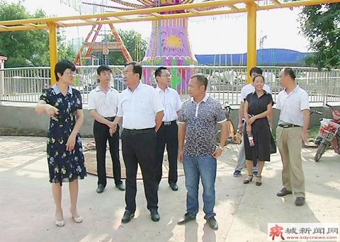 禹城市领导到大禹公园梦幻游乐园项目调研